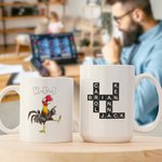 Henkilökohtainen huumori kana ristisanatehtävä peli 11 oz 15 oz keraaminen muki tekstillä Team syntymäpäivälahja kollegoille ystäville kavereille