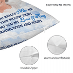 Personalized Starry Sky Moon Clouds Photo Design Soft Throw Pillow Cover with Name and Text Home Decor Memorial Gift for Family Friends