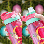 Personalized Cute Peter Rabbit Initial 16 oz Kid Water Bottle with Name and Silicone Straw Outdoors Birthday Easter Gift for Kids