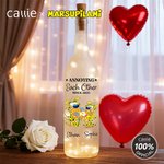 Personalized Long Tailed Leopard Marsupilami Love Quote LED Bottle Lamp with Name Home Decor Valentine's Day Gift for Couples | Callie × Marsupilami®