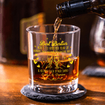 Personalized Best Friends Whiskey Glasses Coaster Set with Name Party Anniversary Gift for Whiskey Lovers