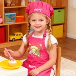 Tablier ajustable pour enfant avec nom et poche Accessoire de cuisine Cadeau d'anniversaire pour garçons filles