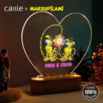 Personalized Long-Tailed Marsupilami Heart-Shaped LED Night Light with Names Valentine's Day Birthday Gift for Couple | Callie × Marsupilami®