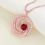 Personalized Zircon Moon Star Necklace with Birthstone Dainty Jewelry Birthday Anniversary Valentine's Day Gift for Women Her