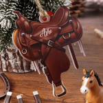 Personalized Horse Saddle Acrylic Ornament with Name Home Decor Christmas Birthday Anniversary Gift for Horse Lovers Equestrians
