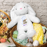 Personalized Cute Rabbit Plush Easter Bunny Stuffed Toy with Initial and Name Easter Gift for Newborns Kids
