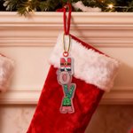 Personalised Christmas Theme Alphabet Acrylic Ornament with Name Stocking Tag Christmas Decor Party Favors for Family Friends