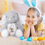 Personalized Cute Rabbit Plush Easter Bunny Stuffed Toy with Initial and Name Easter Gift for Newborns Kids