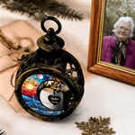 Personalized Stained Glass Style Moon Heart Flameless Candle Ornament with 1-3 Names and Years Home Decor Christmas Gift for Family