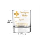 Personalised Funny Prescription Bourbon Whiskey Glasses and Slate Coaster with Name Father's Day Birthday Gift for Grandpa Dad