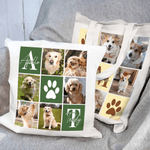 Personalized 1-2 Pet Paw Print 9-Slot Large Capacity Canvas Tote Bag with Name and Initial Birthday Gift for Pet Lovers Owners