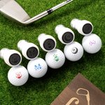 Personalised Golf Elements Monogram Design Golf Ball Stamp with Name and Wooden Storage Box Golf Accessory Birthday Gift for Golf Lover Player