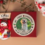 Personalised My First Christmas Photo Ceramic Christmas Ornament with Name and Year Home Tree Decor Christmas Gift for Family Friends Pet Lovers