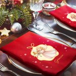 Tovagliolo riutilizzabile personalizzato in cotone con nome e angelo di Natale decorazione festiva per la tavola regalo di Natale per famiglia e amici