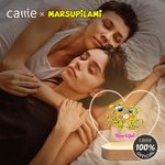 Personalized Long-Tailed Marsupilami Heart-Shaped LED Night Light with Names Valentine's Day Birthday Gift for Couple | Callie × Marsupilami®