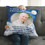 Personalized Starry Sky Moon Clouds Photo Design Soft Throw Pillow Cover with Name and Text Home Decor Memorial Gift for Family Friends