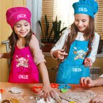 Tablier ajustable pour enfant avec nom et poche Accessoire de cuisine Cadeau d'anniversaire pour garçons filles