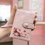 Personalised Rose Initial Tri-Fold PU Leather Wristlet Wallet with Name and Card Holder Birthday Valentine's Day Gift for Women Wife
