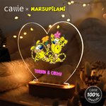 Personalized Long-Tailed Marsupilami Heart-Shaped LED Night Light with Names Valentine's Day Birthday Gift for Couple | Callie × Marsupilami®