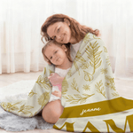 Personalised Multicolour Birth Flower Soft Throw Blanket with Name Home Decor Birthday Christmas Gift for Mom Grandmother