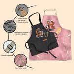 Grembiule da cucina personalizzato con nome e tasca frontale regalo di Natale per bambini e adulti