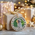 Personalised My First Christmas Photo Ceramic Christmas Ornament with Name and Year Home Tree Decor Christmas Gift for Family Friends Pet Lovers