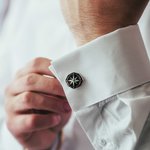 Set di gioielli personalizzati con stella polare con pietra di nascita e testo Abito formale Regalo di nozze essenziale per il testimone dello sposo