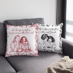Personalisierte Toile De Jouy Foto Stift Zeichnung weichen Wurf Kissenbezug mit Text Home Decor Geburtstag Jubiläum Braut Party Geschenk für Besties