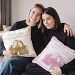 Personalisierte Toile De Jouy Foto Stift Zeichnung weichen Wurf Kissenbezug mit Text Home Decor Geburtstag Jubiläum Braut Party Geschenk für Besties