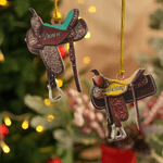 Personalized Horse Saddle Acrylic Ornament with Name Home Decor Christmas Birthday Anniversary Gift for Horse Lovers Equestrians