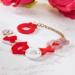 Personalized Bear Red Lips Tumbler Charm with Letter Straw Accessories for 20 oz to 40 oz Stanley Tumbler Valentine's Day Gift for Couple
