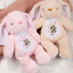Personalized Cute Rabbit Plush Easter Bunny Stuffed Toy with Initial and Name Easter Gift for Newborns Kids