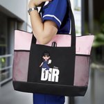 Borsa tote grande personalizzata con nome e personaggio animato tasche a rete regalo di compleanno per infermiere e medico o personale medico