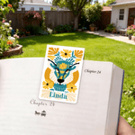 Personalised Multicolour Abstract Animal Illustration Flower Magnetic Bookmark Clip Birthday Gift for Reading Lovers Teachers Students