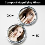 Personalized Birth Flower Cartoon Character PU Leather Round Heart  Square Makeup Mirror with Name Birthday Anniversary Gift for Women