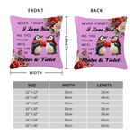 Personalized Never Forget That I Love You Penguin Heart Soft Throw Pillow Cover with Name Anniversary Valentine's Day Gift for Couple