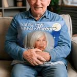 Personalized Starry Sky Moon Clouds Photo Design Soft Throw Pillow Cover with Name and Text Home Decor Memorial Gift for Family Friends