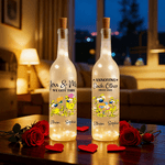 Personalized Long Tailed Leopard Marsupilami Love Quote LED Bottle Lamp with Name Home Decor Valentine's Day Gift for Couples | Callie × Marsupilami®