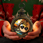 Personalized Stained Glass Style Moon Heart Flameless Candle Ornament with 1-3 Names and Years Home Decor Christmas Gift for Family