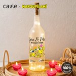 Personalized Long Tailed Leopard Marsupilami Love Quote LED Bottle Lamp with Name Home Decor Valentine's Day Gift for Couples | Callie × Marsupilami®