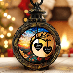 Personalized Stained Glass Style Moon Heart Flameless Candle Ornament with 1-3 Names and Years Home Decor Christmas Gift for Family