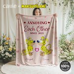 Personalized Cartoon Cute Marsupilami Soft Throw Blanket with Names Home Decor Birthday Anniversary Gift for Couple | Callie × Marsupilami®