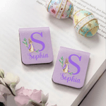 Personalized Easter Multi-Color Peter Rabbit Magnetic Bookmark Clip with Name and Initial Daily Reading Easter Gift for Readers Book Lovers