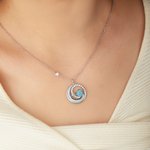 Personalized Zircon Moon Star Necklace with Birthstone Dainty Jewelry Birthday Anniversary Valentine's Day Gift for Women Her