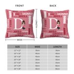 Personalisierte Cartoon-Charakter Wort Wolke werfen Kissenbezug mit Initial und Namen Home Decor Geburtstag Jahrestag Geschenk für Familie Kinder