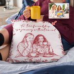 Personalisierte Toile De Jouy Foto Stift Zeichnung weichen Wurf Kissenbezug mit Text Home Decor Geburtstag Jubiläum Braut Party Geschenk für Besties