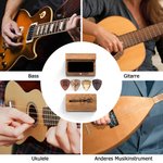 Personalisierte Holz Magnet Aufbewahrungsbox mit Plektren graviertem Text und Symbol Geburtstag Geschenk für Musiker Gitarrist