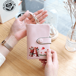 Personalised Rose Initial Tri-Fold PU Leather Wristlet Wallet with Name and Card Holder Birthday Valentine's Day Gift for Women Wife