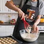 Grembiule da cucina personalizzato con nome e tasca frontale regalo di Natale per bambini e adulti