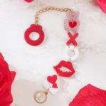 Personalized Bear Red Lips Tumbler Charm with Letter Straw Accessories for 20 oz to 40 oz Stanley Tumbler Valentine's Day Gift for Couple